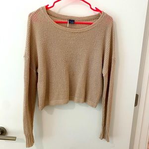 Tan urban outfitters cropped sweater